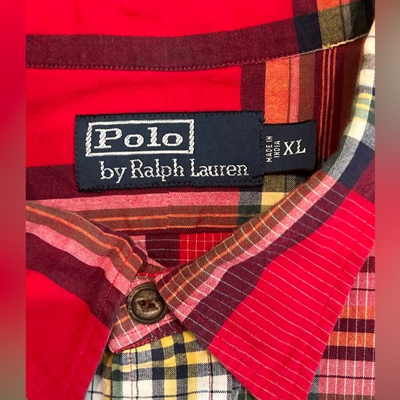Polo Ralph Lauren Men's Cotton Classic Fit Western Plaid Long Sleeve Shirt XL - Picture 2 of 2